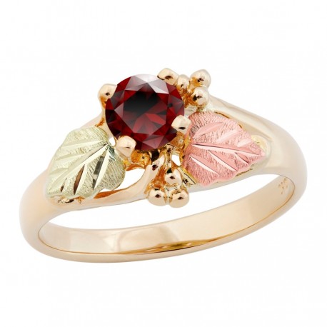 10K Black Hills Gold Ladies Ring with 5MM Garnet by Landstrom's®