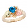 10K Black Hills Gold Ladies Ring with 5MM Blue Zircon by Landstrom's®