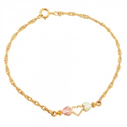 Landstrom's® 10K Black Hills Gold Heart on 12/20 Gold-Filled Bracelet