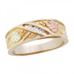 14K BLACK HILLS GOLD MENS .09TW DIAMOND RING