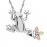 Black Hills Gold on Sterling Silver Frog Pendant with Chain