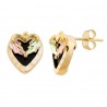 Mt. Rushmore 10K Gold Heart Earrings with Onyx