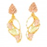 Mt. Rushmore 10K Yellow Gold Post Earrings with Leaves