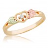 Mt. Rushmore 10K Gold Ladies Heart Ring with Diamond Accent