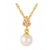 10K Black Hills Gold Pearl Pendant by Mt. Rushmore