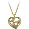 10K BLACK HILLS GOLD LADIES HUMMINGBIRD HEART PENDANT NECKLACE