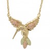 10K BLACK HILLS GOLD LADIES HUMMINGBIRD PENDANT NECKLACE 