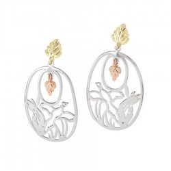 Mt. Rushmore Sterling Silver Oval Earrings with Pheasant