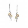 Black Hills Gold on Sterling Silver Leaverback Wave Earrings