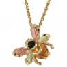 BLACK HILLS GOLD BEE ONYX CITRINE LADIES NECKLACE PENDANT