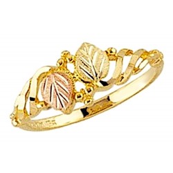 Mt. Rushmore 10K Yellow Gold Ladies Ring with 12K Gold Leaves