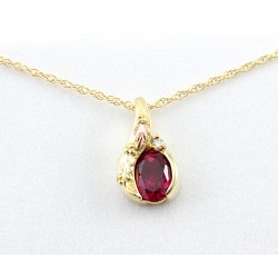 Mt Rushmore 10K Black Hills Gold Pendant w Ruby and Diamond