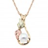 10K Black Hills Gold Teardrop Pendant with White Pearl