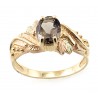 Size 8 10K Black Hills Gold Ladies Ring with Smoky Quartz