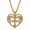 BLACK HILLS GOLD LADIES HEART CROSS PENDANT NECKLACE