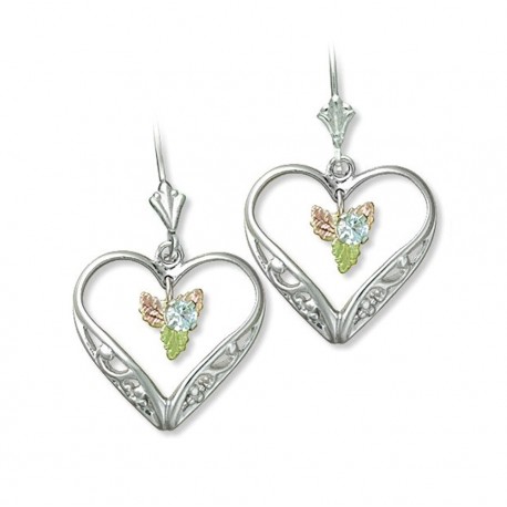Landstrom's Sterling Silver Heart Earrings with CZ