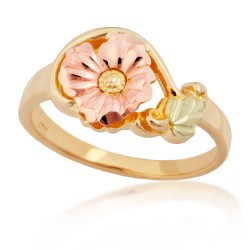 10K Black Hills Gold Ladies Flower Ring