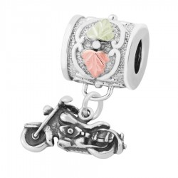 Landstrom's® Black Hills Gold on Sterling Silver Charm Bead w Motorcycle