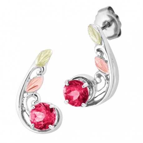 Landstrom's® Sterling Silver Earrings with 3MM Ruby