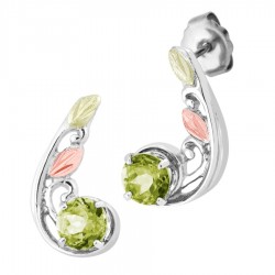 Landstrom's® Black Hills Gold on Sterling Silver Earrings w Soude Peridot