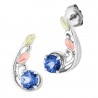 Landstrom's® Black Hills Gold on Sterling Silver Earrings w Blue Spinel