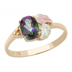 Landstrom's® 10K Black Hills Gold Ladies Ring with Mystic Fire Topaz