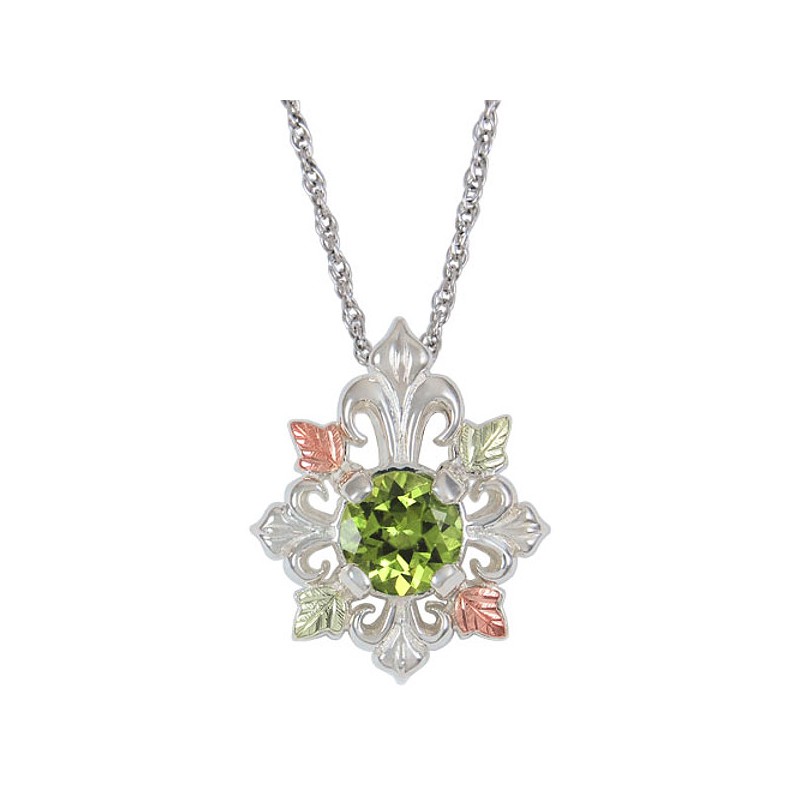 Black Hills .925 Silver Peridot August Birthstone Pendant Necklace ...