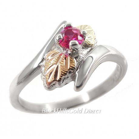 Black Hills Gold on Sterling Silver Ruby Ring