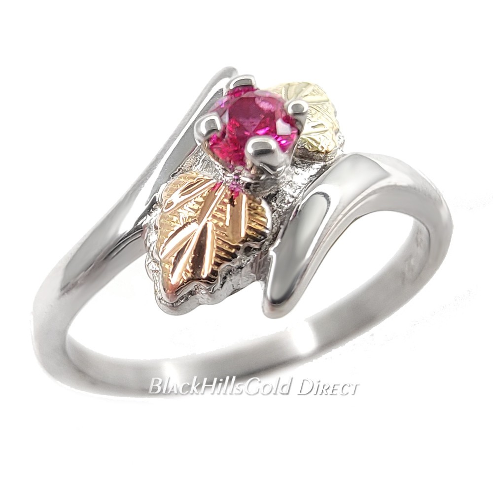 Size Black Hills Gold on Sterling Silver Ruby Ring