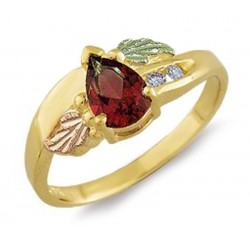 Landstrom's® 10K Black Hills Gold Ring with Garnet & Diamond