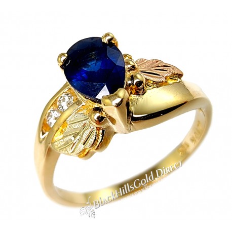 Landstrom's® 10K Black Hills Gold Ring with Sapphire & Diamond