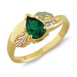 Landstrom's® 10K Black Hills Gold Ring with Emerald & Diamond