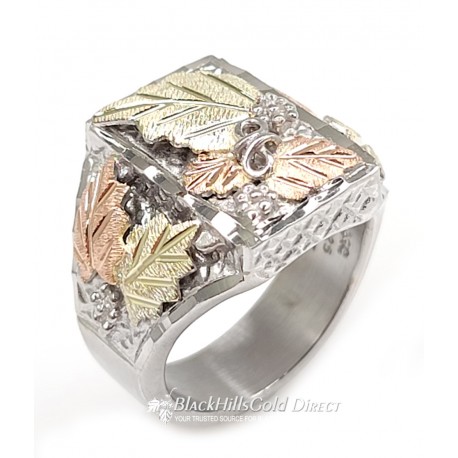 Mt. Rushmore Wide Sterling Silver Mens Ring