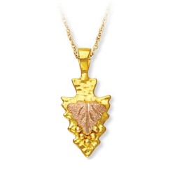 Landstrom's 10K Black Hills Gold Arrowhead Pendant with Chain