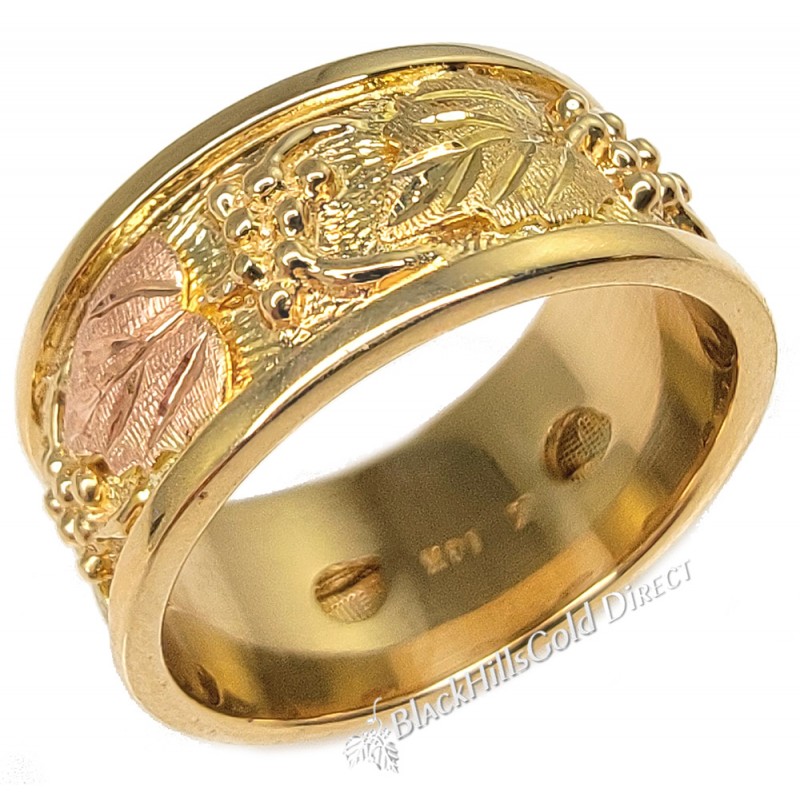 14k Black Hills Gold Mens Wedding Ring - BlackHillsGold.Direct - Klugex