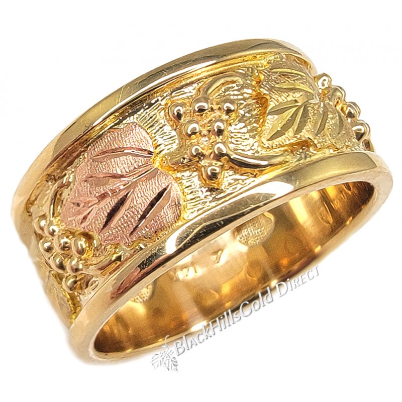 14k Black Hills Gold Mens Wedding Ring BlackHillsGold
