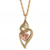 10K BLACK HILLS GOLD LADIES HEART SHAPED PENDANT NECKLACE