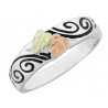Black Hills Gold on Sterling Silver Ladies Band Ring with Leaves