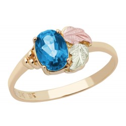 Landstrom's® 10K Black Hills Gold Ladies Ring with Blue Topaz