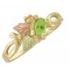10K Black Hills Gold Ladies Ring with Oval Peridot Color CZ