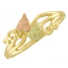 10K Black Hills Gold Ladies Ring with Two 10K Gold Leaves