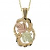 10K BLACK HILLS GOLD LEAF LADIES PENDANT NECKLACE