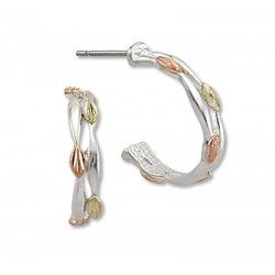 Landstrom's® Black Hills Gold on Sterling Silver Half Hoop Earrings