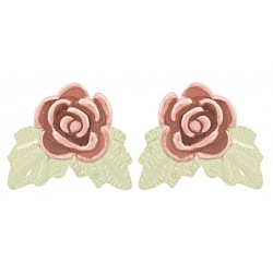 Small 10K Black Hills Gold Rose Earrings with Leaves