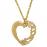 BLACK HILLS GOLD LADIES "MOM" HEART NECKLACE PENDANT