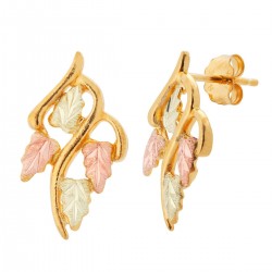 Landstrom's® 10K Black Hills Gold Earrings with Four Leaves