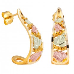 Landstrom's® 10K Black Hills Gold Earrings with Diamond Cut Edge