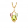 10K Black Hills Gold Leaf Pendant with Soude Peridot
