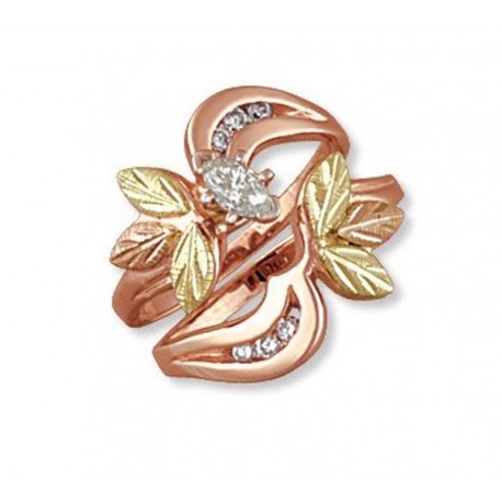 Landstrom's® 14K Rose Gold Black Hills Gold Diamond Engagement Wedding Ring Set