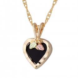 Landstrom's® 10K Black Hills Gold Heart Pendant with Onyx